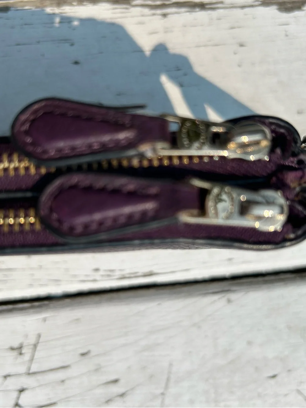 Coach Deep Purple Pebbled Leather Wristlet